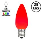 PeakPro C9 Smooth Ceramic LED Bulbs - Red - 25 Pack