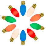 C9 RetroGlo Vintage Multi Colored Ceramic LED Replacement Bulbs - 25 Pack