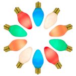 C7 RetroGlo Vintage Multi Colored Ceramic LED Replacement Bulbs - 25 Pack