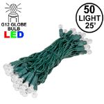 G12 50 LED Pure White 6" Spacing Green Wire