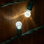 G12 50 LED Pure White 6" Spacing Green Wire