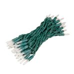 M5 50 LED Warm White 6" Spacing Green Wire