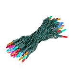 M5 50 LED Multi Color 6" Spacing Green Wire