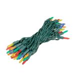 M5 50 LED Multi Color 6" Spacing Green Wire