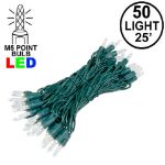 5M 50 LED Pure White 6" Spacing Green Wire