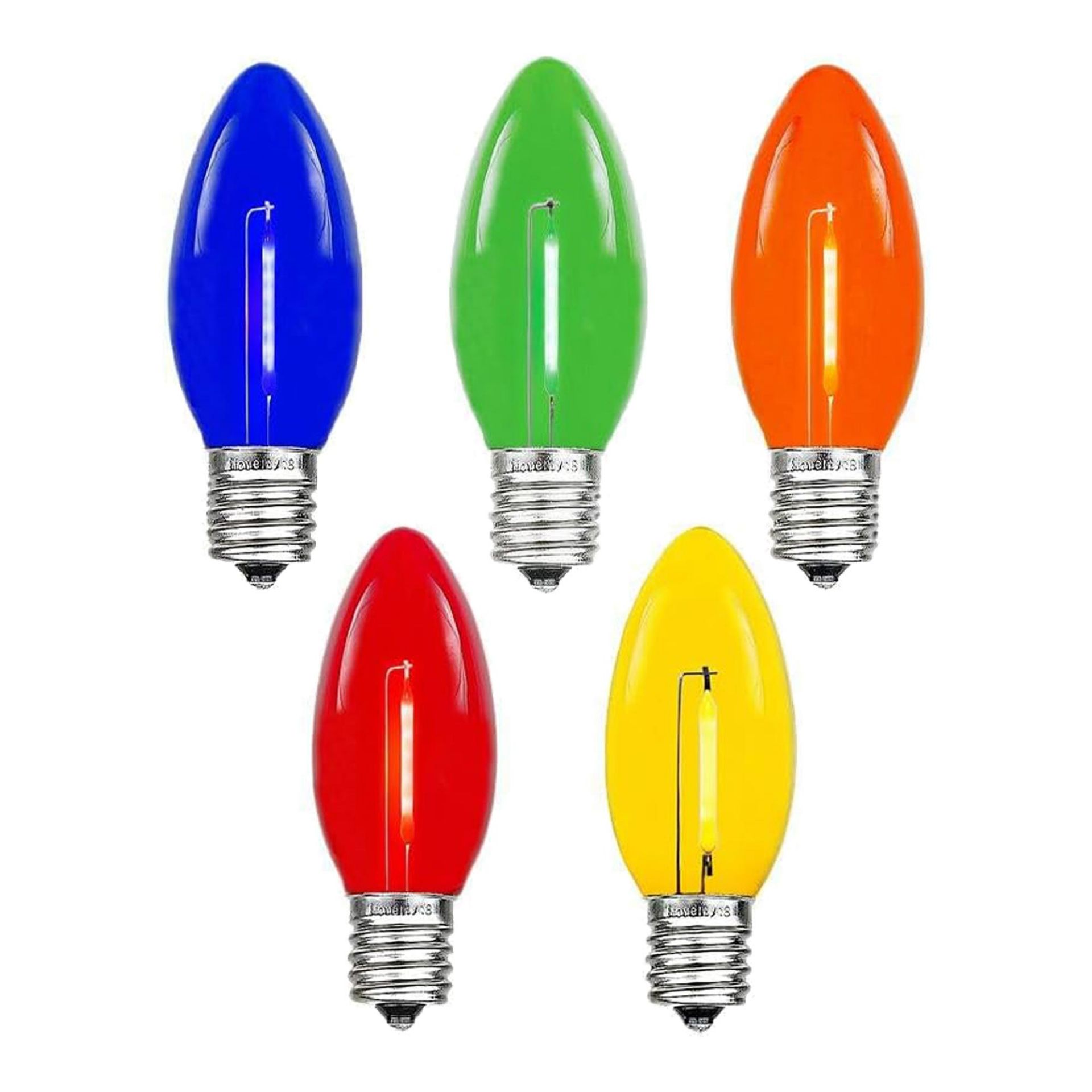 25 Pack C9 LED Outdoor Christmas Replacement Bulbs, Warm White, C9/E17 Base - Picture 22 of 48