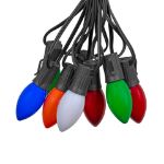 LED C9 Plastic 25L Ceramic Multi Color Light Set 25' Black Wire