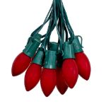 LED C9 Plastic 25L Ceramic Red Light Set 25' Green Wire