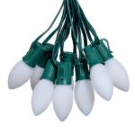 LED C9 Plastic 25L Ceramic White (Warm White) Light Set 25' Green Wire