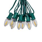 LED C7 Plastic 25L Warm White Filament Light Set 25' Green Wire