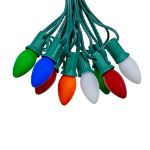 LED C7 Plastic 25L Ceramic Multi Color Light Set 25' Green Wire