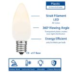 LED C9 Plastic 25L Ceramic White (Warm White) Light Set 25' Green Wire