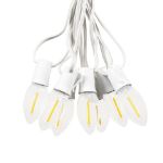 LED C9 Plastic 25L Warm White Filament Light Set 25' White Wire