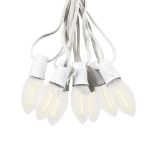 LED C9 Plastic 25L Warm White Filament Light Set 25' White Wire