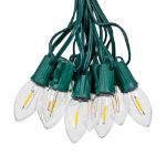 LED C9 Plastic 25L Warm White Filament Light Set 25' Green Wire