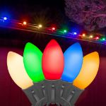 LED C9 Plastic 25L Ceramic Multi Color Light Set 25' Black Wire