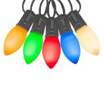 LED C9 Plastic 25L Ceramic Multi Color Light Set 25' Black Wire