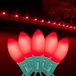 LED C9 Plastic 25L Ceramic Red Light Set 25' Green Wire