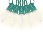 LED C9 Plastic 25L Warm White Filament Light Set 25' Green Wire