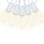 LED C9 Plastic 25L Warm White Filament Light Set 25' White Wire