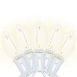 LED C9 Plastic 25L Warm White Filament Light Set 25' White Wire