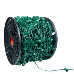 Novelty Lights C9 1000' Spool 15" Spacing 8 Amp Green Wire