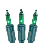 Green Christmas Mini Lights 100 Light 50 Feet Long on Green Wire