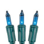 Teal 50 Light 11' Long Green Wire Christmas Mini Lights