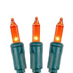 Non Connectable Amber/Orange Green Wire Mini Lights 20 Light 8.5'