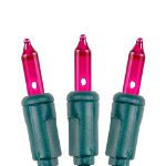 Non Connectable Pink Green Wire Mini Lights 20 Light 8.5'