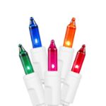 Multi 50 Light 11' Long White Wire Christmas Mini Lights