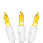 Yellow 50 Light 11' Long White Wire Christmas Mini Lights