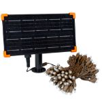 *NEW* True Twinkle® Pure White LED Solar Mini Lights 100 Light String 4" Spacing Brown Wire