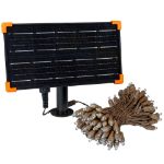 *NEW* True Twinkle® Pure White LED Solar Mini Lights 100 Light String 4" Spacing Brown Wire
