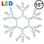 15 inch Fancy LED rope light snowflake Pure White