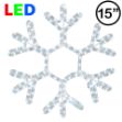 15 inch Fancy LED rope light snowflake Pure White