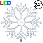 24" Fancy 40 Point LED Snowflake Pure White