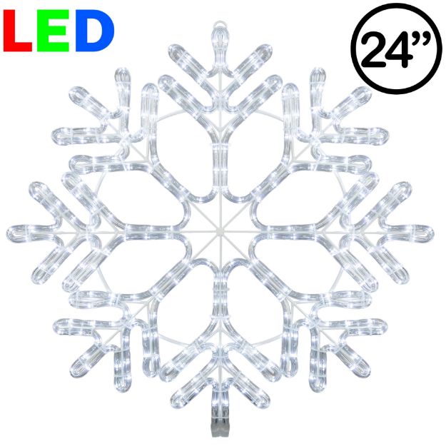24" Fancy 40 Point LED Snowflake Pure White