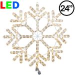 24" Fancy 40 Point LED Snowflake Warm White
