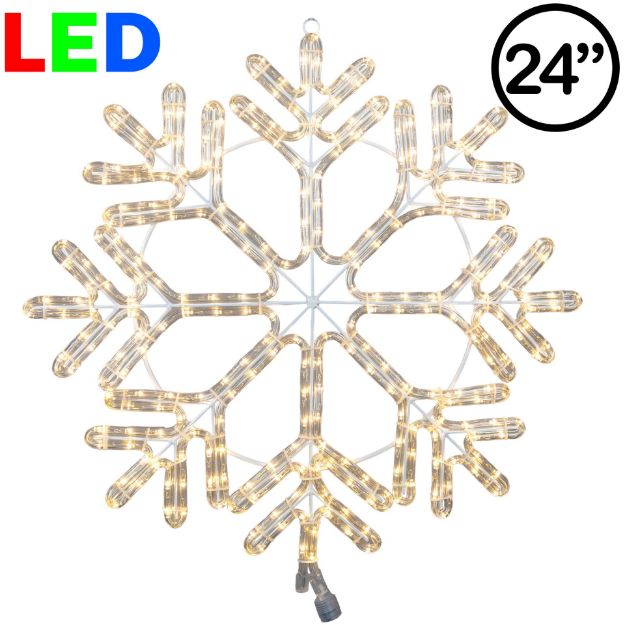 24" Fancy 40 Point LED Snowflake Warm White