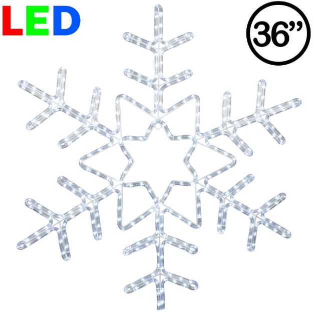 36" Deluxe 36 Point LED Snowflake Pure White