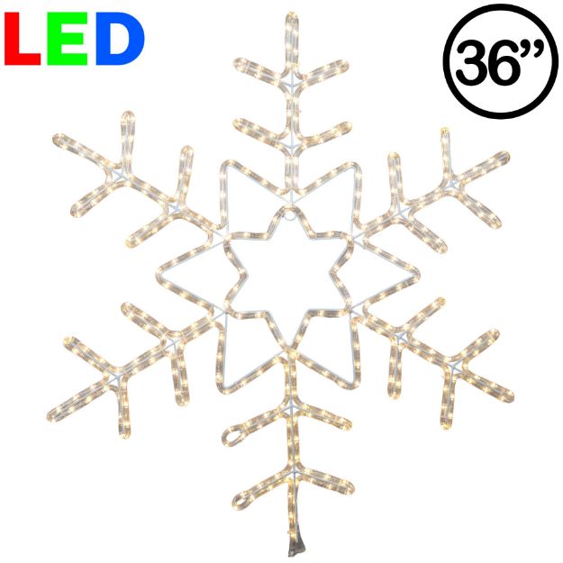 36" Deluxe 36 Point LED Snowflake Warm White