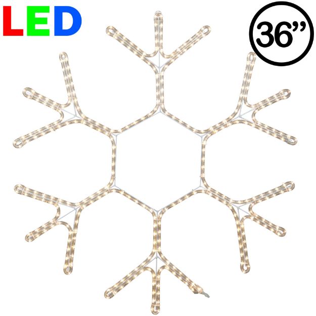36" Traditional 18 Point LED Snowflake Warm White