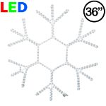 36" Traditional 18 Point LED Snowflake Pure White