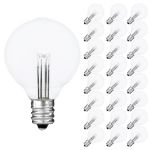 Pure White - G40 - Glass LED Replacement Bulbs - 25 Pack