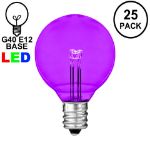 Purple - G40 - Glass LED Replacement Bulbs - 25 Pack