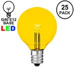 Yellow - G40 - Glass LED Replacement Bulbs - 25 Pack
