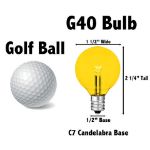 Yellow - G40 - Glass LED Replacement Bulbs - 25 Pack