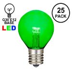 Green - G30 Glass LED Replacement Bulbs - 25 Pack