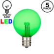 5 Pack Green LED G50 Globe Bulbs